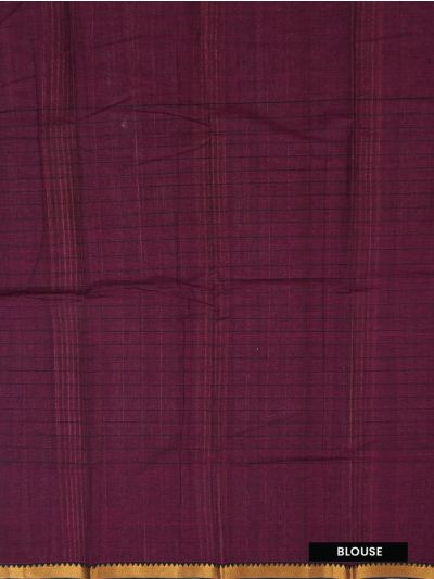 Gracecharm Elegant Chirala Cotton Magenta  Checked Design with Border Saree