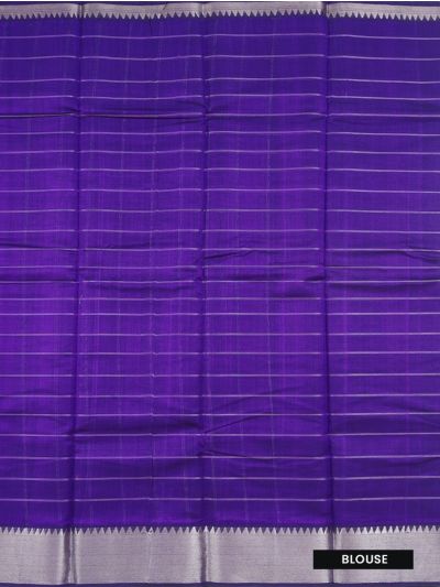 Gracecharm Elegant Chirala Cotton Violet Checked Design with Border Saree