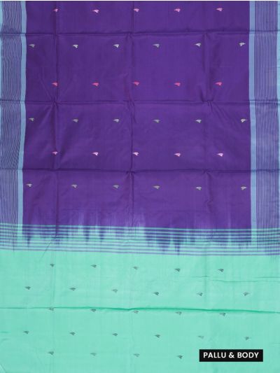 Kanmanie Vazhainaar Pattu Royal Purple Aqua Butta Saree
