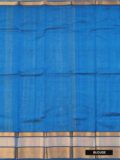 Gracecharm Elegant Chirala Cotton Gadwal Blue Striped Design with Border Saree
