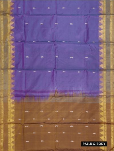 Kanmanie Vazhainaar Pattu Lavender Bronze Zari Butta Saree