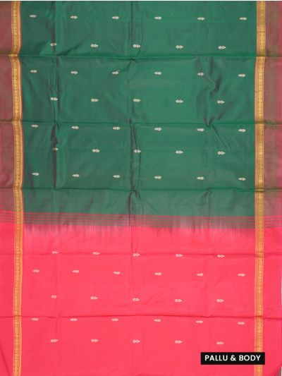 Kanmanie Vazhainaar Pattu Floral Butta Zari Medallion Border Saree