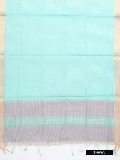 Graceful Essence Mangalagiri Cotton Plain with Zari Border Dress Material