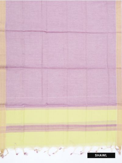 Graceful Essence Mangalagiri Cotton Plain with Micro Check Dupatta Dress Material