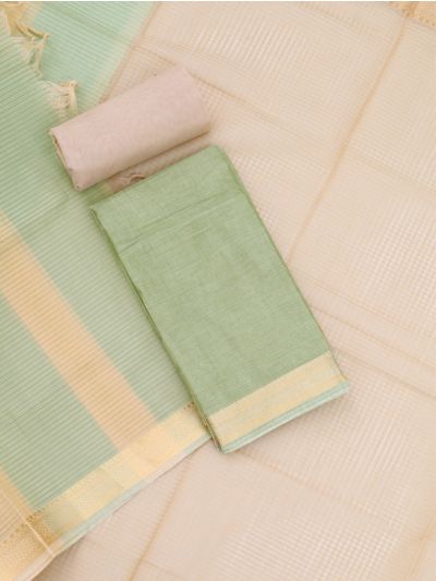 Graceful Essence Mangalagiri Cotton Plain with Geometric Border Dress Material
