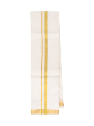 Men’s Off White Traditional Pure Silk Dhoti