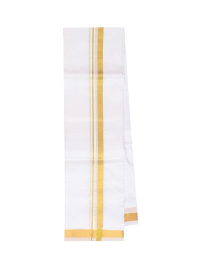 Men’s Traditional Off White Color Pure Silk Dhoti 