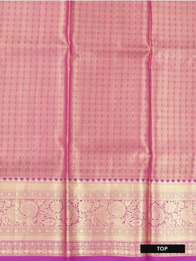 Kanmanie Emerald Glow Pure Silk Floral Jaal Annapakshi Border Pavadai Material