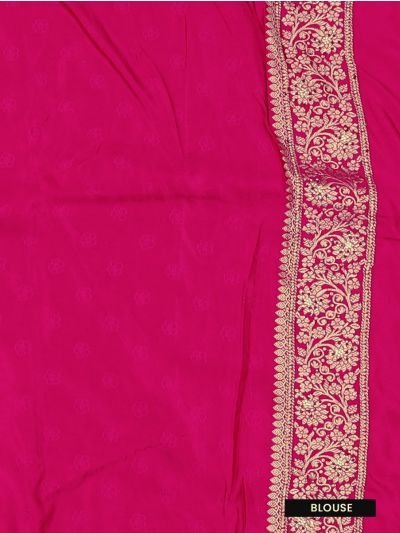 Gracecharm Raw Silk Peacock Floral Jaal with Contrast Border Saree
