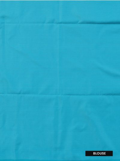 Gracecharm Art Soft Silk Cyan Blue Floral Butta with Diagonal Geometric Pallu wow Saree
