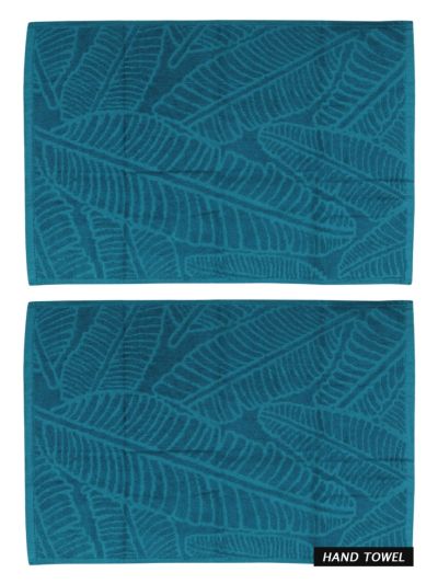 Doctor Towels Peacock Teal AluFern Terry Hand Towel - Pack of 2