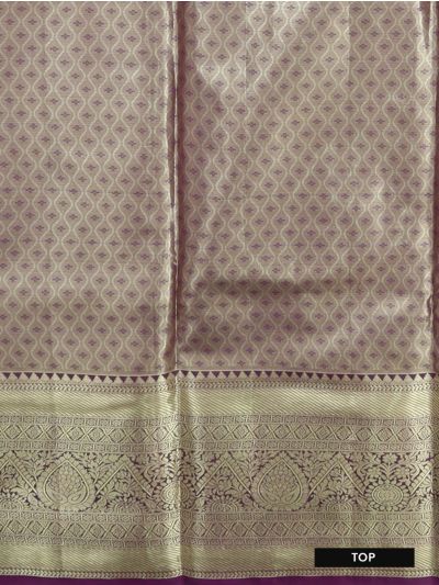 Gracecharm Art Silk Floral Jaal Ornamental Brocade Pattu Pavadai Material