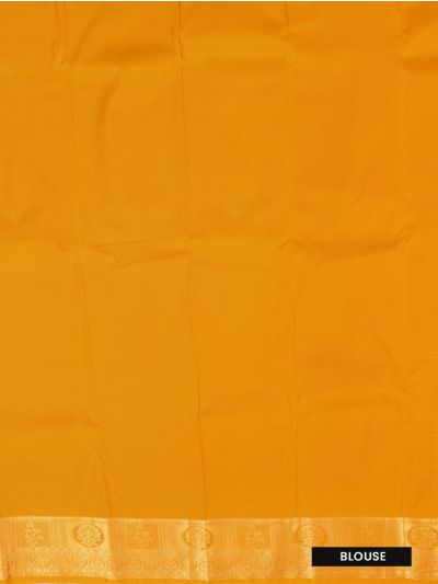 Gracecharm Gift Art Silk Floral Jacquard with Geometric Pallu Orange Saree