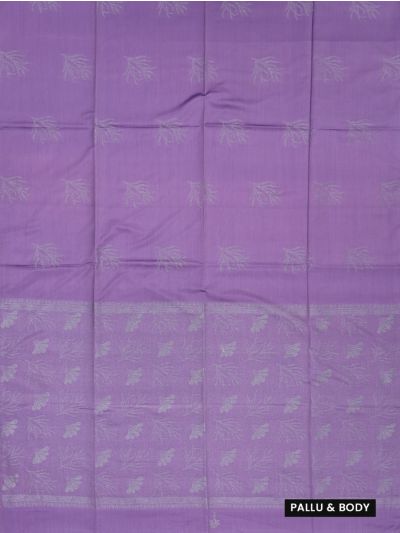 Kanmanie Softy Silk Lilac Floral Zari Jaal Pallu Saree
