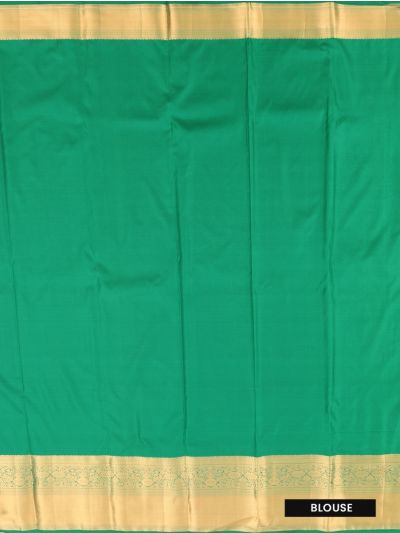 Gracecharm Gift Art Silk Green Floral Jacquard with Geometric Pallu Saree