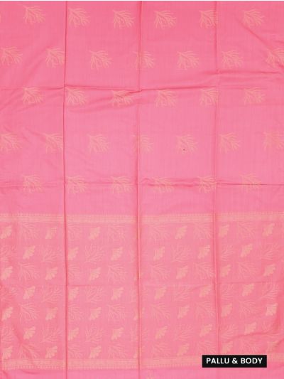 Kanmanie Softy Silk Rose Pink Floral Zari Jaal Pallu Saree