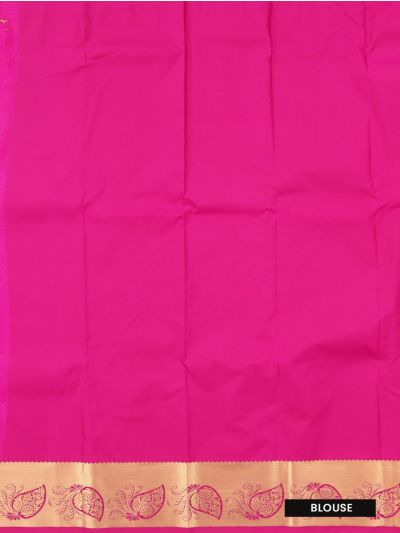 Gracecharm Magenta Gift Art Silk Floral Jacquard with Geometric Pallu Saree