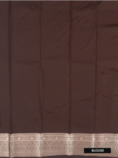 Gracecharm Peach Orange Gift Art Silk Floral Jacquard with Geometric Pallu Saree