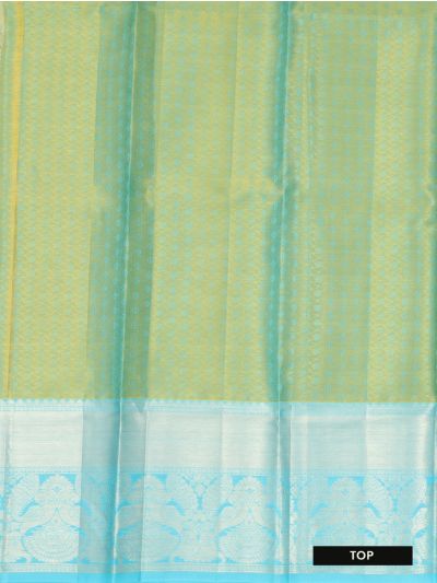 Gracecharm Pure Silk Floral Medallion Butta Zari Border Pattu Pavadai Material