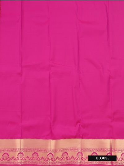 Gracecharm Gift Art Silk Floral Jacquard with Geometric Pallu Magenta Saree
