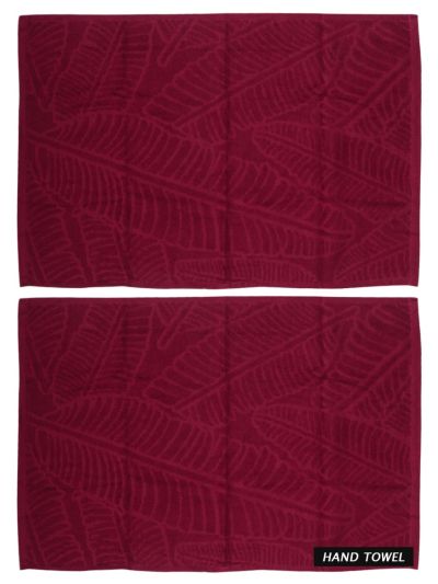Doctor Towels Cherrywood Red AluFern Terry Hand Towel - Pack of 2