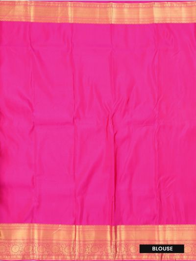 Gracecharm Silk jacquard Round Floral Medallion Butta with Diamond Brocade Pallu Saree