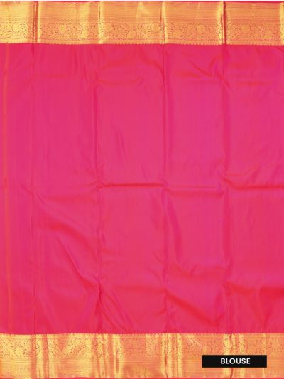 Gracecharm Silk jacquard magenta Round Floral Medallion Butta with Diamond Brocade Pallu Saree