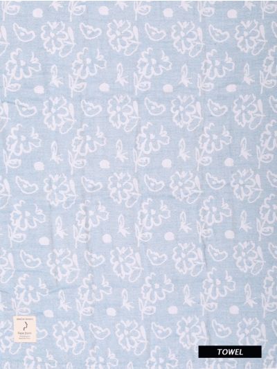 Doctor Towels Chalk Blue Banana Jacquard Floral Bath Towel
