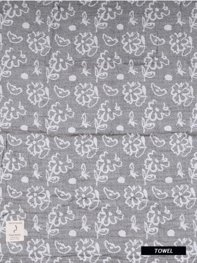 Doctor Towels Charcoal Banana Jacquard Floral Bath Towel
