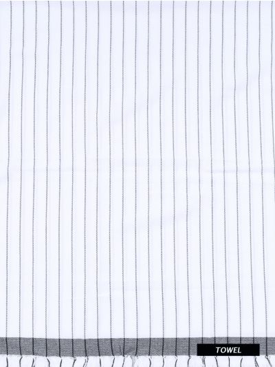 Doctor Towels Charcoal Grey Cambric Pinstripe Bath Towel