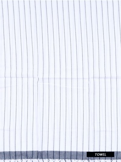 Doctor Towels Denim Blue Cambric Pinstripe Bath Towel
