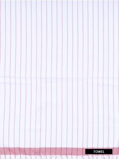 Doctor Towels Merlot Mauve Cambric Pinstripe Bath Towel