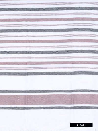 Doctor Towels Chocolate Brown Cambric Multi-Stripe Bath Towel