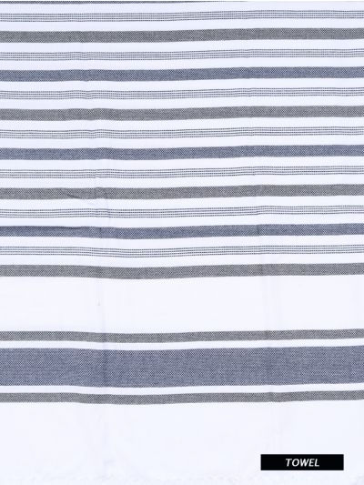 Doctor Towels Denim Blue Cambric Multi-Stripe Bath Towel