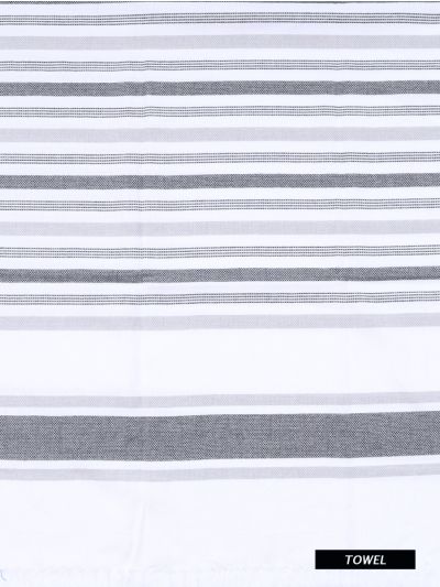 Doctor Towels Charcoal Grey Cambric Multi-Stripe Bath Towel