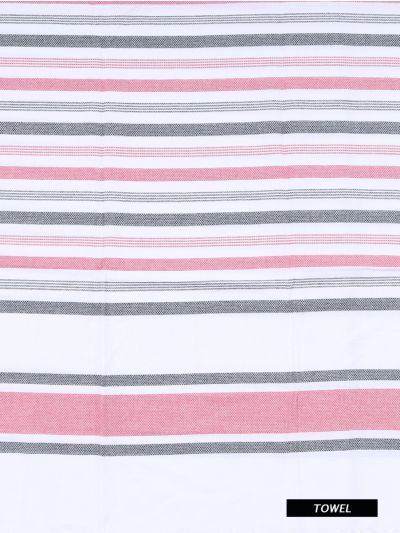 Doctor Towels Merlot Mauve Cambric Multi-Stripe Bath Towel