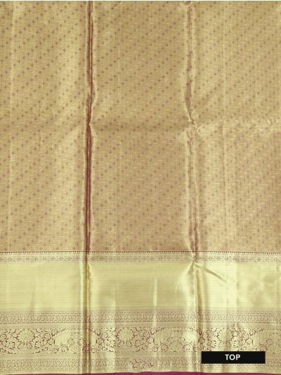Gracecharm Pure Silk Rose Butta with Zari Border Pattu Pavadai Material