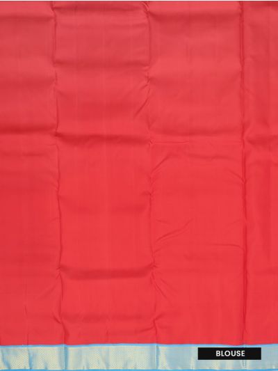 Traditional Arani chilli red Pure Silk Nine Yards Plain with Gold Zari weave Border Saree