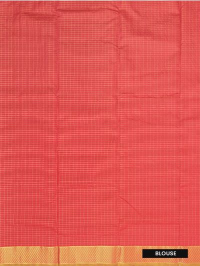 Traditional Arani Pure Silk Nine Yards Plain coral red  with Gold Zari weave Border Saree