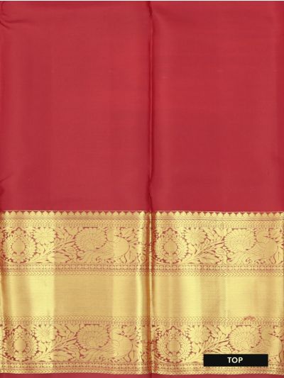 Gracecharm Pure Silk Floral Jaal with Zari Border Pattu Pavadai Material