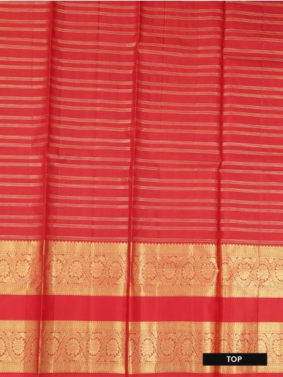 Gracecharm Pure Silk Check Butta Floral Brocade Pattu Pavadai Material