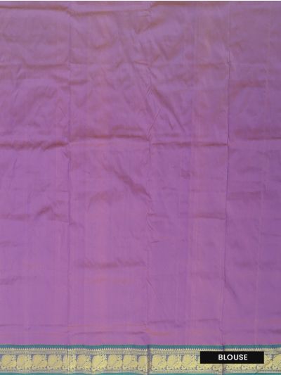Traditional Arani light purple Silk Nine Yards Plain with Zari Border Saree