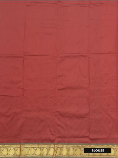 Traditional Arani muted maroon Silk Nine Yards Plain with Zari Border Saree