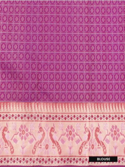 Vivaha Kanchipuram Pure Silk Diamond Jaal with Bird Floral Pallu Saree