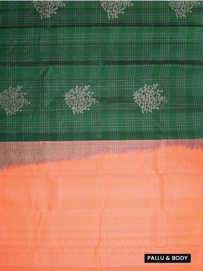 Gracecharm Pure Soft Silk Floral Butta with Diamond Brocade Pallu Saree