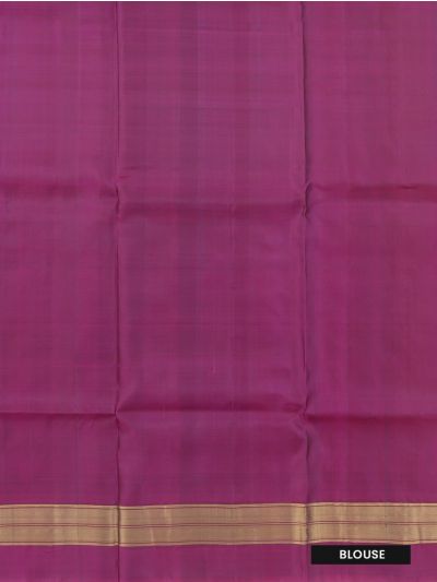 Kanmanie Soft Silk Lotus Butta Stripes with Lotus Checkered Pallu 5 Inch Tissue Border Saree
