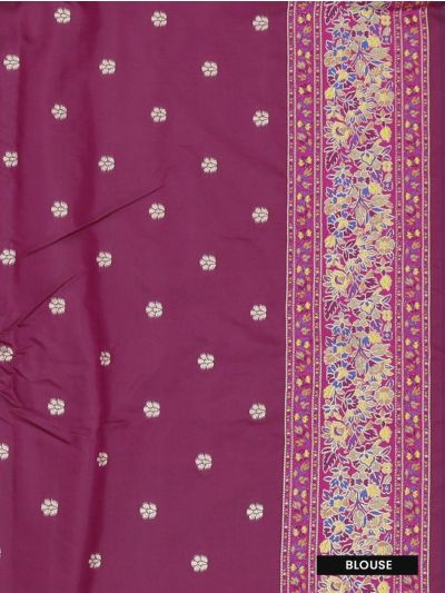 Gracecharm Katan Silk Butta with Floral Jaal Pallu Saree