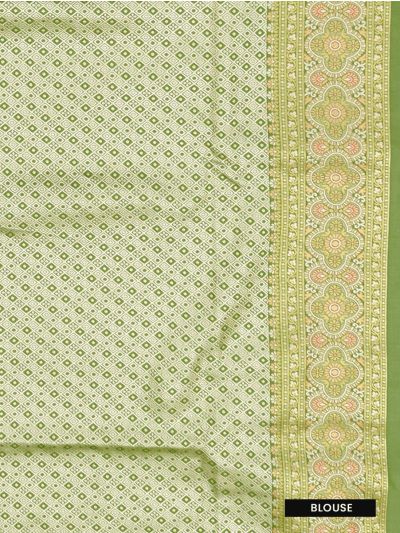 Gracecharm Mashru Kanjivaram Silk Geometric Floral Design Saree
