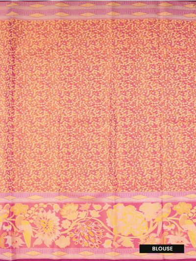 Gracecharm Gift Art Silk Floral Jaal with Floral Bird Pallu Saree
