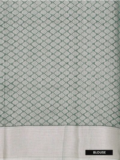 Gracecharm Kora Silk Cotton Floral Diamond Lattice Jaal Saree